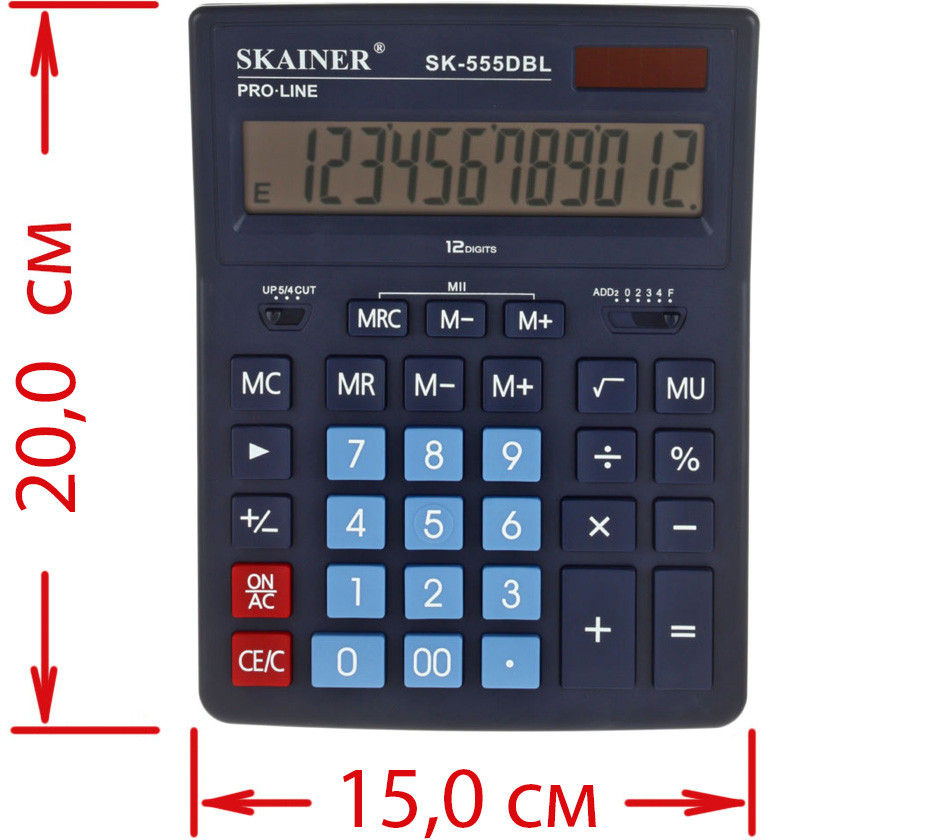 Калькулятор 12-разрядный Skainer SK-555 синий - фото 3 - id-p215494457