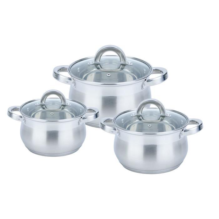Набор посуды Bekker Premium Bella, 6 предметов: 2.1 л, 2.9 л, 3.9 л - фото 1 - id-p224651669