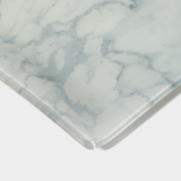 Набор для суши из стекла Доляна «Марбл белый», 3 предмета: соусники 8×2 см, 8×6 см, подставка 25×15 см - фото 6 - id-p224651770