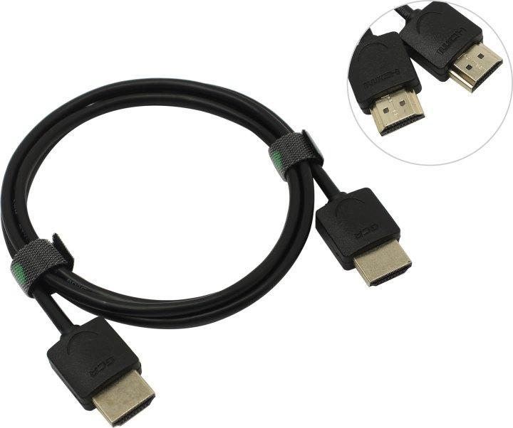 Greenconnect Кабель SLIM 1.0m HDMI 2.0, черный Slim, OD3.8mm, HDR 4:2:2, Ultra HD, 4K 60 fps 60Hz, 3D, AUDIO, - фото 1 - id-p224651753