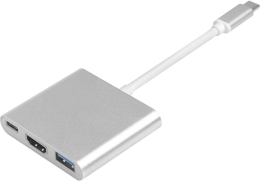Greenconnect переходник USB Type C , M/F+HDMI F+USB 3.0 F - фото 1 - id-p224651764