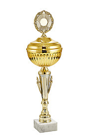 Кубок   "Сияние" на мраморной подставке с крышкой , высота 42 см, чаша 12 см арт. 227-280-120 КЗ120