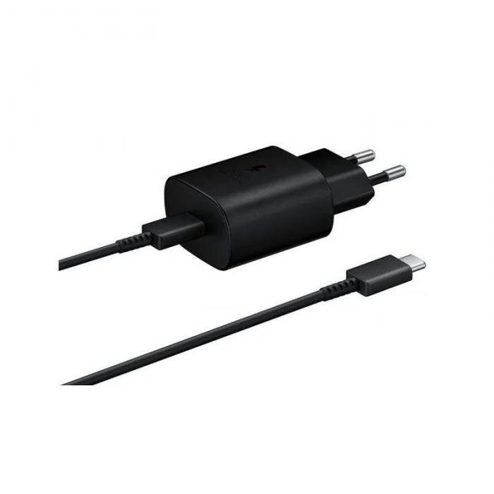 Зарядное устройство Samsung 25W Type-C + кабель Type-C Black EP-T2510XBEGRU - фото 1 - id-p224652850