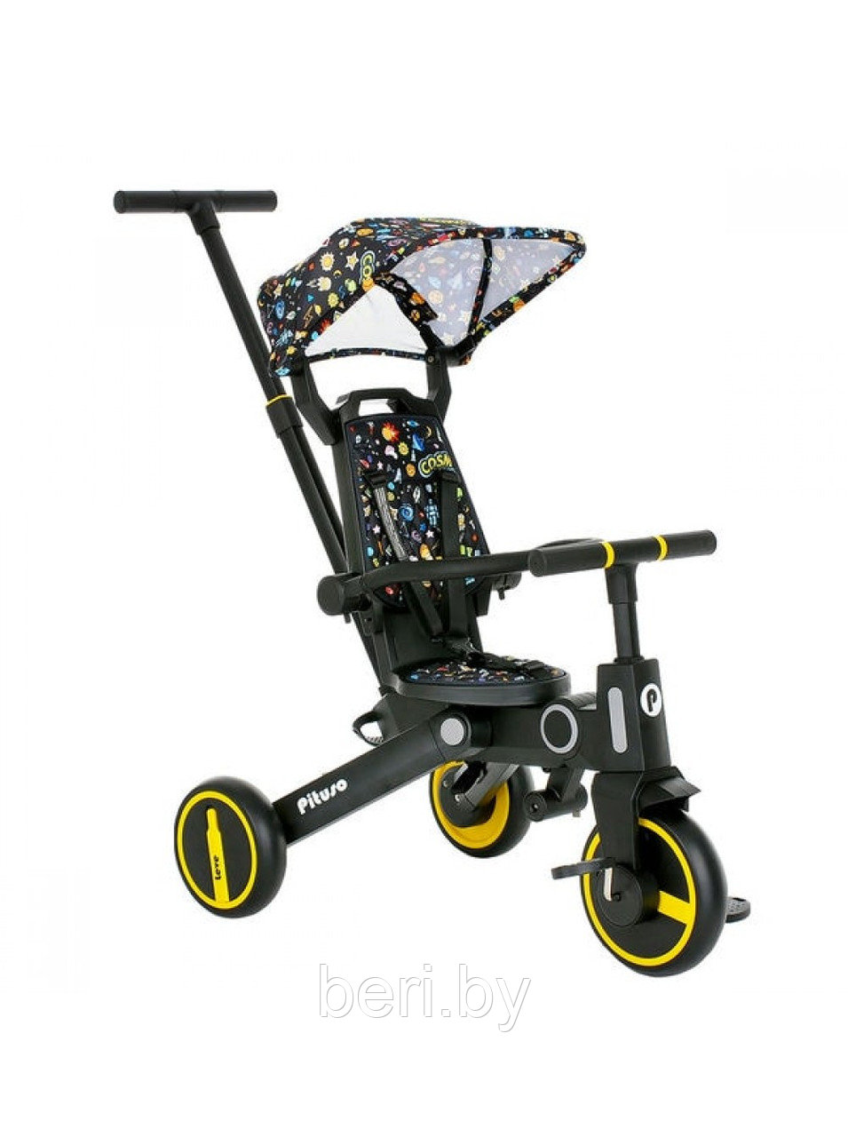 HD-400 Велосипед детский трехколесный, колеса полиуретан, родительская ручка, Pituso Leve - фото 9 - id-p224653117
