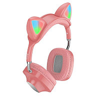 Беспроводные Bluetooth наушники HOCO ESD13, полноразмерные, "кошачьи ушки", розовый 556848