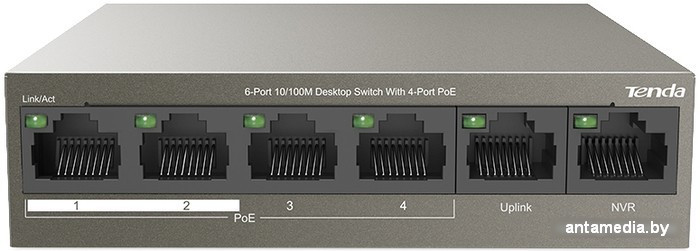 Неуправляемый коммутатор Tenda TEF1106P-4-63W