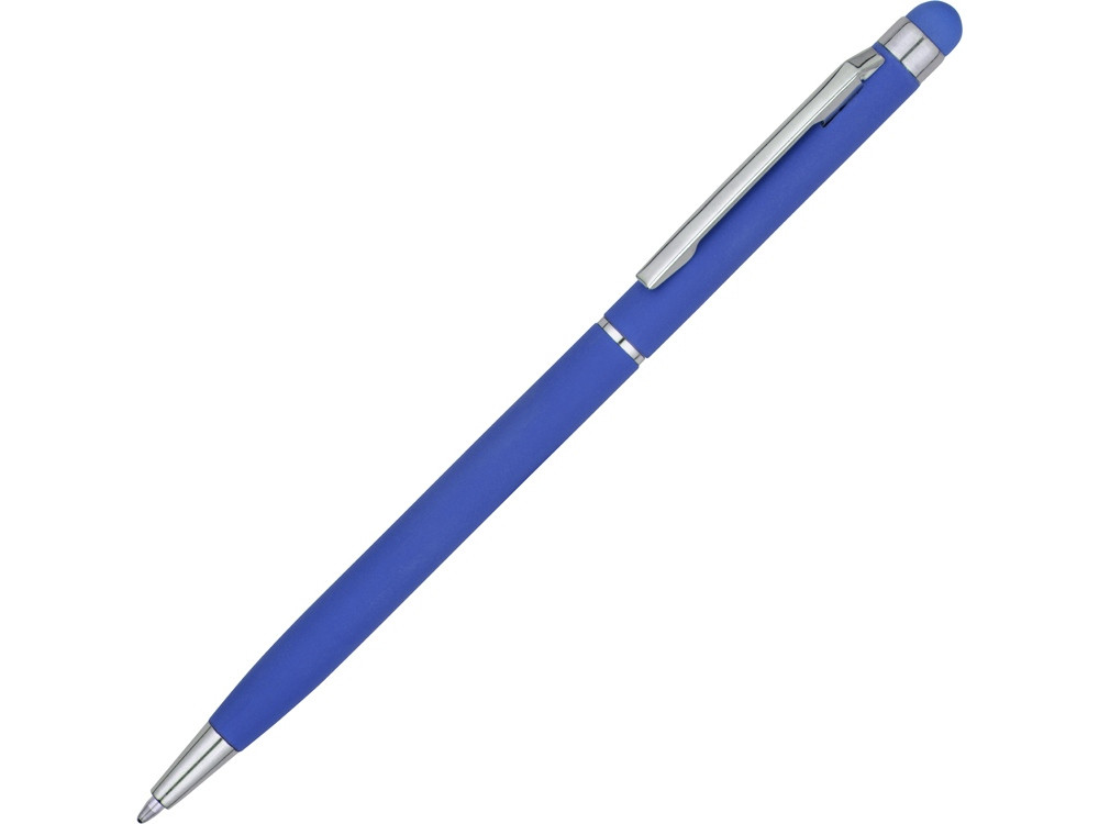 Ручка-стилус шариковая Jucy Soft с покрытием soft touch, синий - фото 1 - id-p224653822