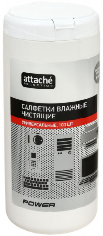 Салфетки чистящие универсальные Attache Selection Power 100 шт., в тубе - фото 1 - id-p224657656