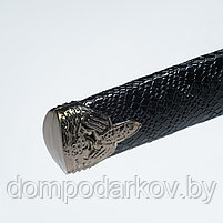 Сувенирное оружие «Катана», чёрные ножны под змеиную кожу, 70 см, без подставки, фото 4