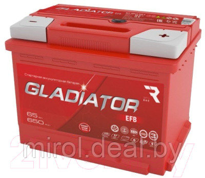 Автомобильный аккумулятор Gladiator EFB R+ - фото 1 - id-p224681120