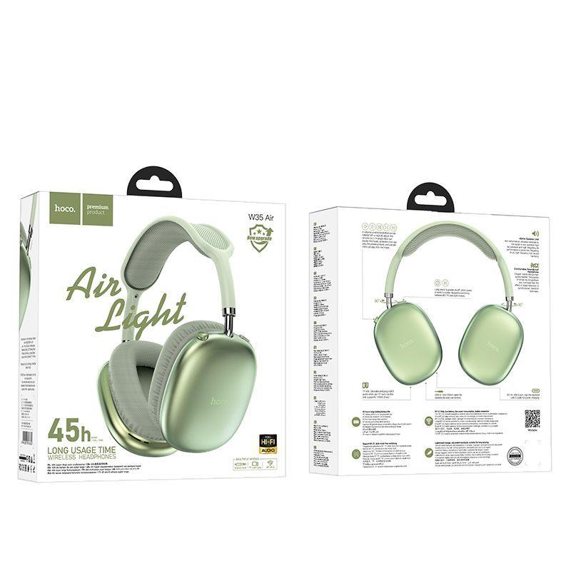 Наушники беспроводные Bluetooth HOCO W35 Air Зеленый - фото 1 - id-p224561005