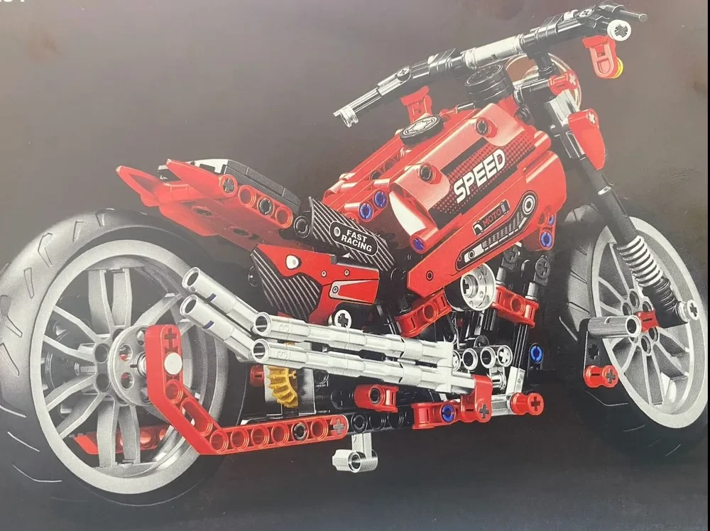 Детский пластиковый конструктор JIQILE "MOTORCYCLE" мотоцикл чопер, 470 деталей, 47104 - фото 2 - id-p224683119