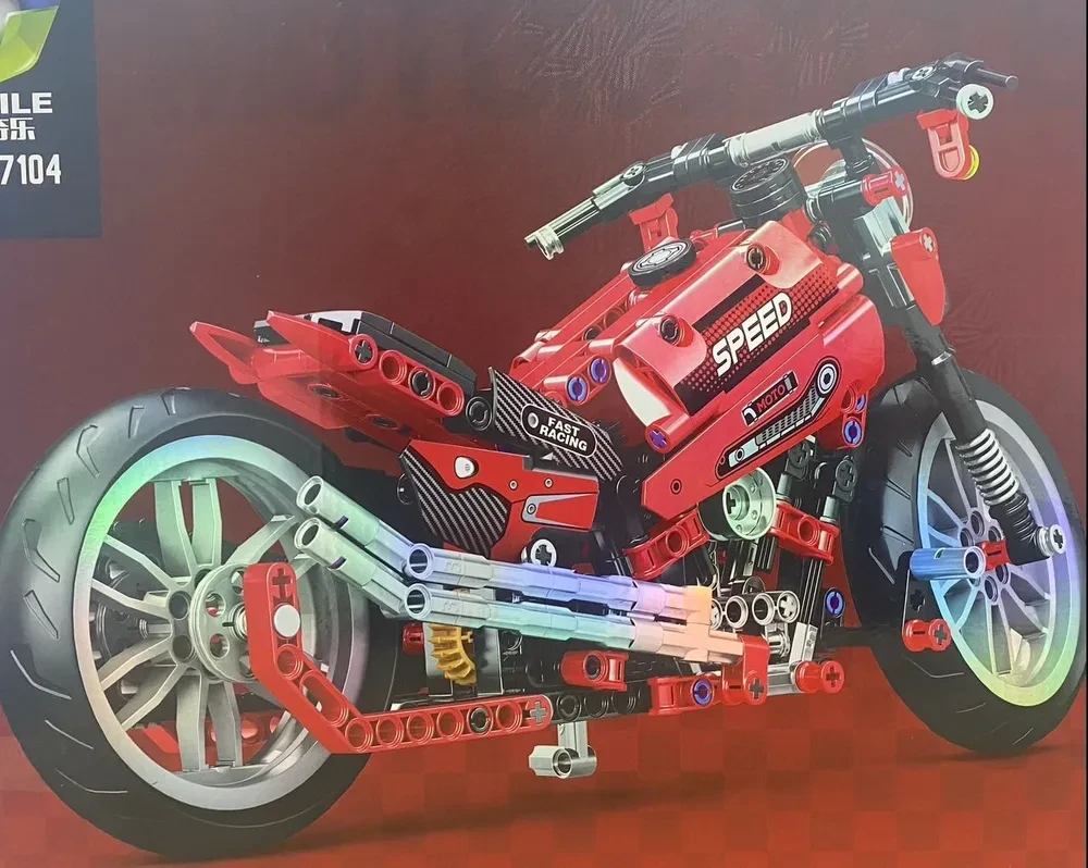 Детский пластиковый конструктор JIQILE "MOTORCYCLE" мотоцикл чопер, 470 деталей, 47104 - фото 3 - id-p224683119