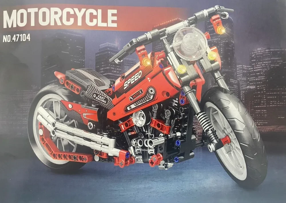 Детский пластиковый конструктор JIQILE "MOTORCYCLE" мотоцикл чопер, 470 деталей, 47104 - фото 5 - id-p224683119