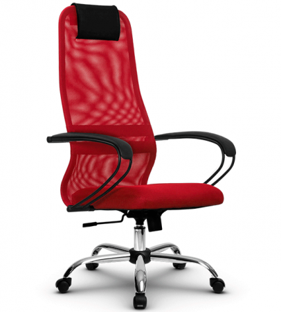 Кресло Metta SU-BP-8 хром красный - фото 1 - id-p224689327