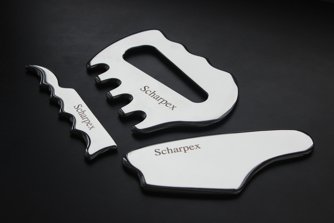 Scharpex IASTM ИММТ инструмент набор целлюлайзер Cкребок Блейд для тела массажер из стали