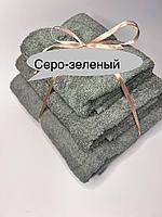 Полотенце 100х180 махровое цвет серо-зеленый