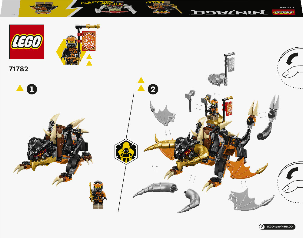 Конструктор LEGO NINJAGO 71782: Земляной дракон ЭВО Коула (285 дет) - фото 4 - id-p224689834