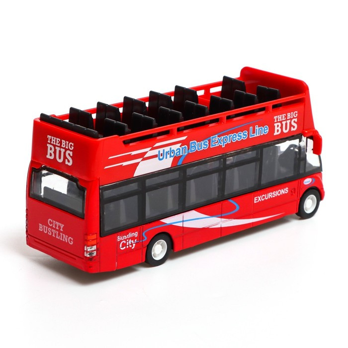 Автобус металлический «Экскурсионный», инерционный, световые и звуковые эффекты, цвет красный - фото 3 - id-p224690007