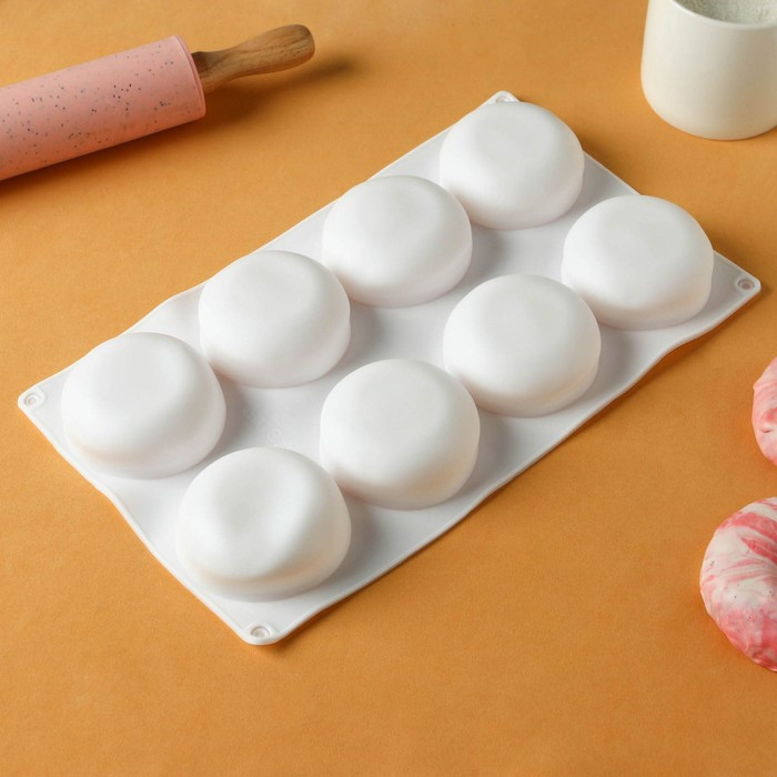 Форма силиконовая для выпечки и муссовых десертов KONFINETTA «Пуэнти», 30×18×3 см, 8 ячеек, ячейка 6,6×6,6×3 - фото 3 - id-p224690160