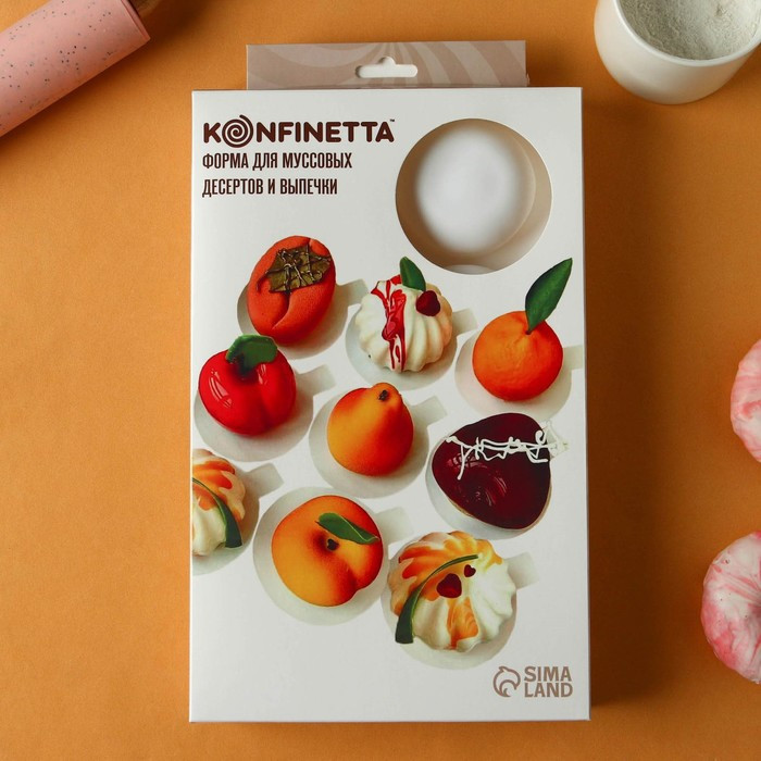 Форма силиконовая для выпечки и муссовых десертов KONFINETTA «Пуэнти», 30×18×3 см, 8 ячеек, ячейка 6,6×6,6×3 - фото 7 - id-p224690160