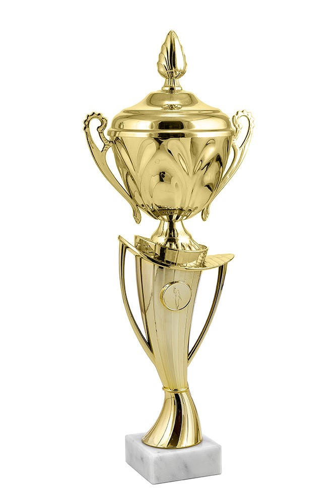 Кубок "Гламур" на мраморной подставке с крышкой, высота 37 см, чаша 10 см арт. 416-280-100 К - фото 1 - id-p224695684