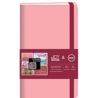 Бизнес-блокнот А5, Pink flower, 120 листов, в точку, твёрдая обложка, искусственная кожа, на резинке, ляссе,