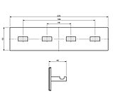 Планка на 4 крючка квадрат самоклеющаяся Langberger 71134, фото 3
