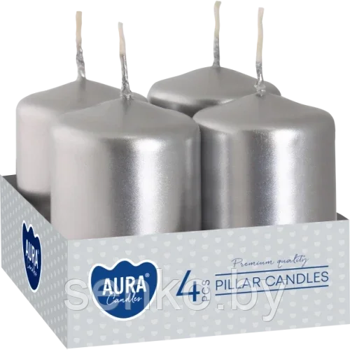 Свечи столбики серебристый металлик 40/60 bispol 4 шт. | 1 шт. - 1.95 руб.