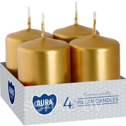 Свечи столбики 40/60-213 bispol , золото 4 шт. | 1 уп. - 7,80 руб.(опт), 12 уп. в коробке.