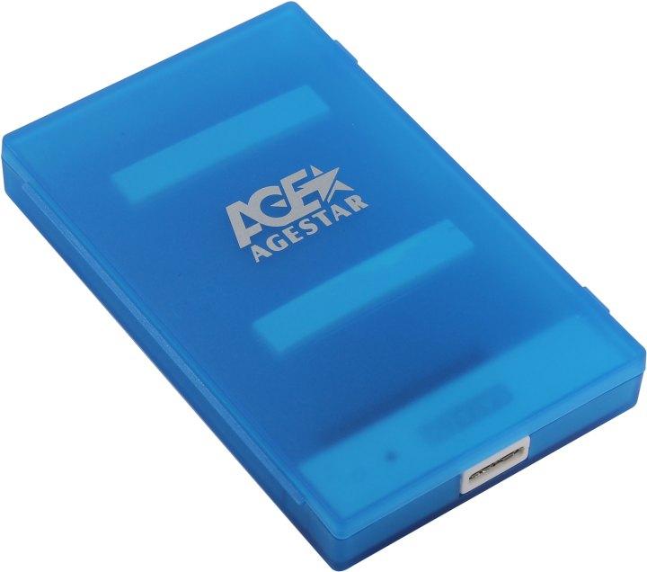 Мобильное шасси AgeStar 3UBCP1-6G-Blue (Внешний бокс для 2.5" SATA HDD USB3.0) - фото 1 - id-p224700964