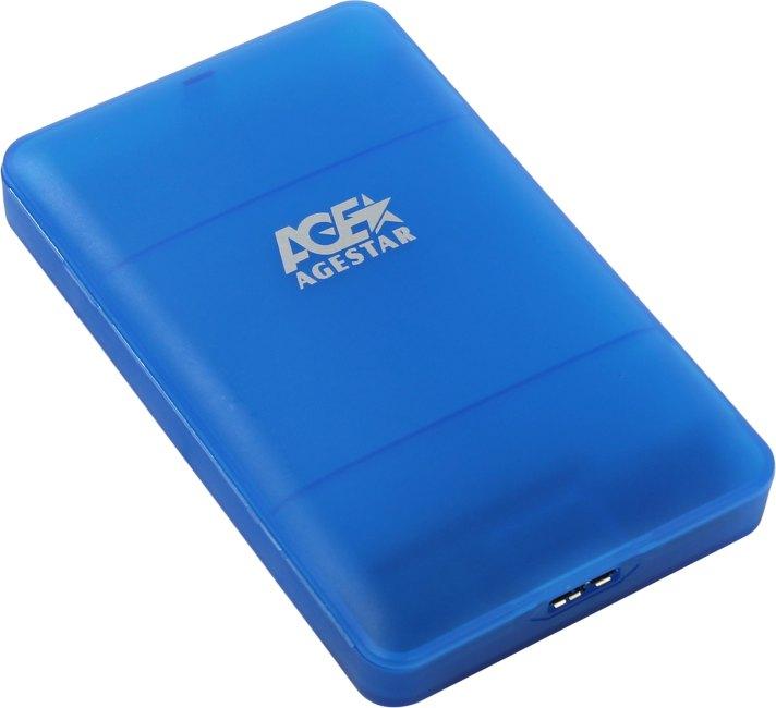 Мобильное шасси AgeStar 3UBCP3-Blue (Внешний бокс для 2.5" SATA HDD USB3.0) - фото 1 - id-p224700966