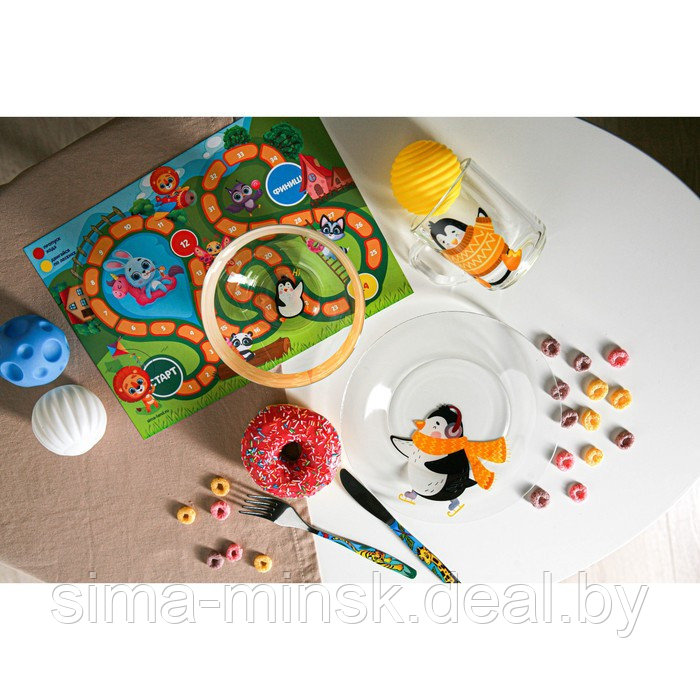 Набор детской посуды Доляна «Пингвинёнок», 3 предмета: миска 450 мл, тарелка d=20 см, кружка 200 мл - фото 6 - id-p224703293
