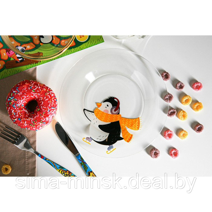 Набор детской посуды Доляна «Пингвинёнок», 3 предмета: миска 450 мл, тарелка d=20 см, кружка 200 мл - фото 7 - id-p224703293