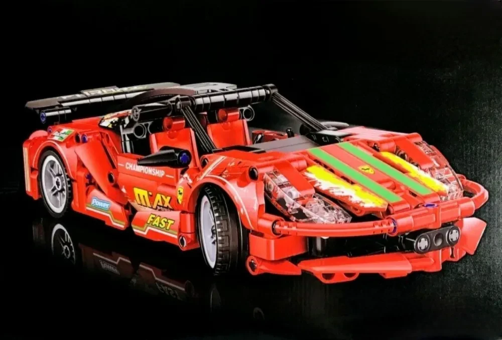 Конструктор Техник 48001 спортивная Гоночная машина Феррари Ferrari 471 деталь аналог лего - фото 7 - id-p224706471