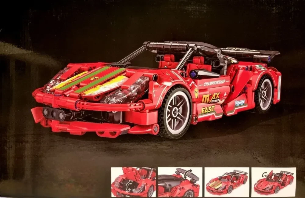 Конструктор Техник 48001 спортивная Гоночная машина Феррари Ferrari 471 деталь аналог лего - фото 8 - id-p224706471