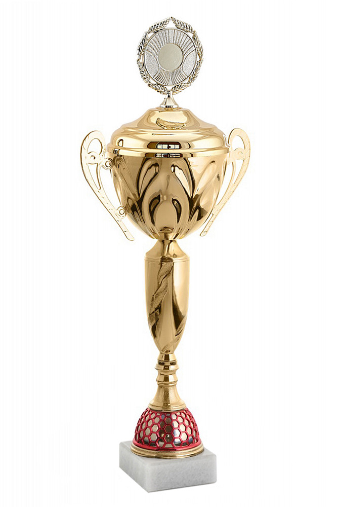 Кубок   "Мадрид" на мраморной подставке с крышкой , высота 42 см, диаметр чаши 10 см арт. 504-310-100 КЗ100