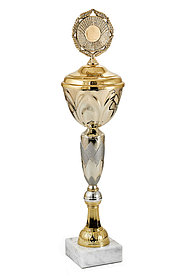 Кубок   "Верона" на мраморной подставке с крышкой   , высота 42 см, диаметр чаши 10 см арт. 523-300-100 КЗ100