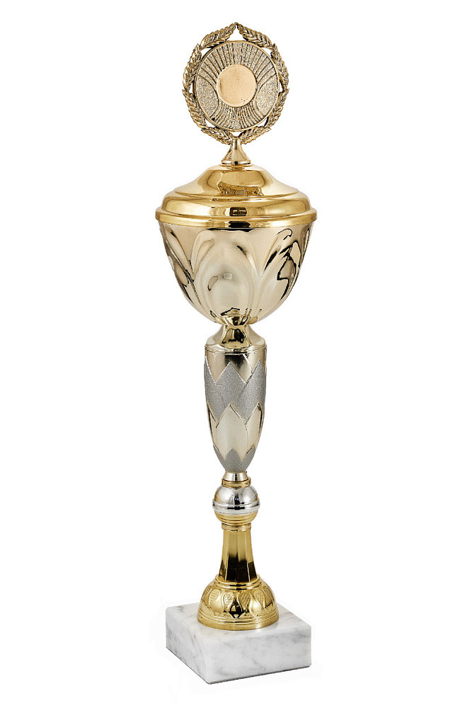 Кубок   "Верона" на мраморной подставке с крышкой   , высота 50 см, диаметр чаши 14 см арт. 523-360-140 КЗ140