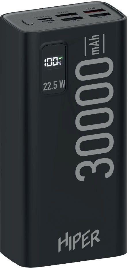 Мобильный аккумулятор Hiper EP 30000 30000mAh 3A QC PD 5xUSB черный (EP 30000 BLACK) - фото 1 - id-p224707493