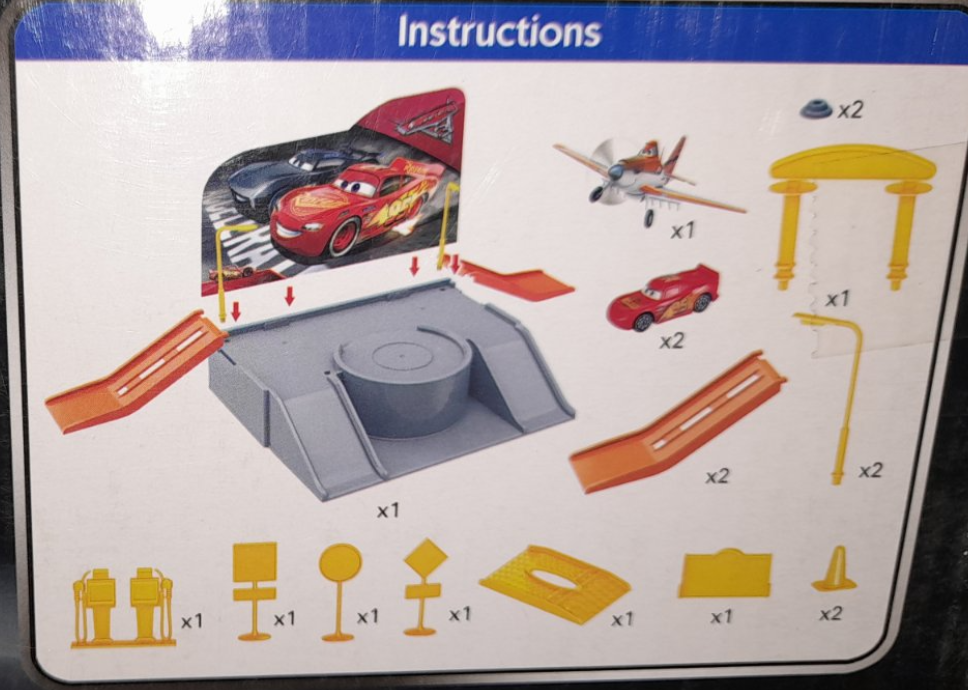 Детский игровой паркинг гараж тачки макуин маквин 19 деталей P5599 2 машинки и самолет - фото 2 - id-p224727940