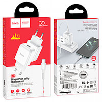 Сетевое устройство для зарядки аккумуляторов N2 Vigour single port charger Set(Type-C)(EU) белый,hoco 2,0A