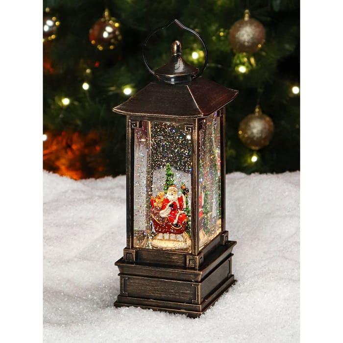Светильник музыкальный «Дед Мороз на санях» с блестками - фото 1 - id-p224728215
