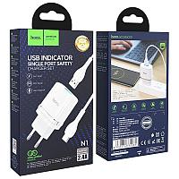 Сетевое устройство для зарядки аккумуляторов N1 Ardent single port charger set(for Micro)(EU) ,белый hoco 2,4