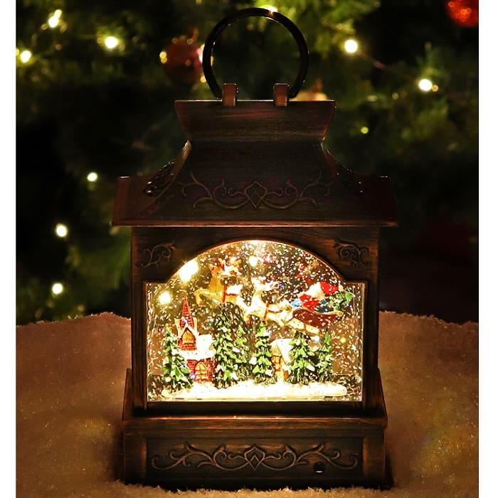 Светильник со снегом «Дед Мороз на санях» музыкальный - фото 2 - id-p224728238