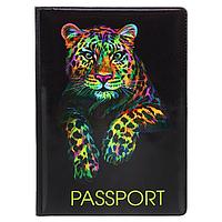 Обложка для паспорта «Цветной леопард»
