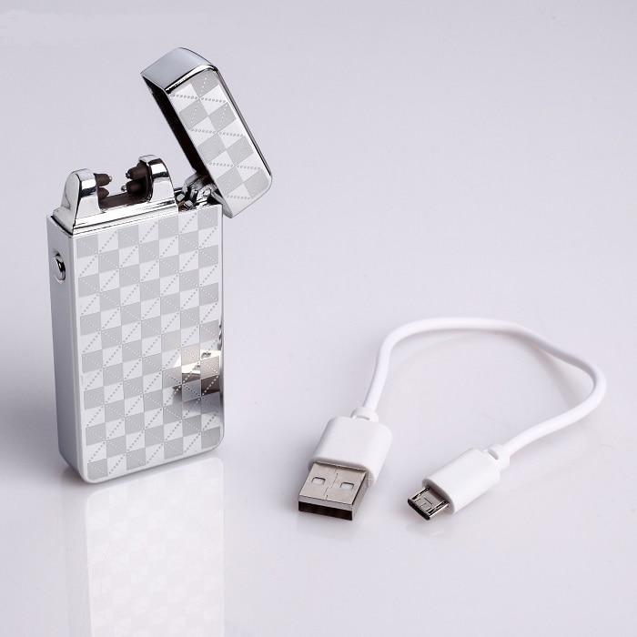 Импульсно-дуговая зажигалка USB «Зеркальный узор» цвет серебристый - фото 3 - id-p224728283