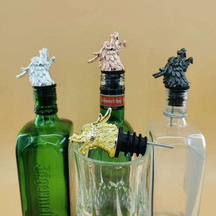 Пробка-дозатор для бутылки «Голова дракона» цвет: черненое серебро - фото 3 - id-p224728319