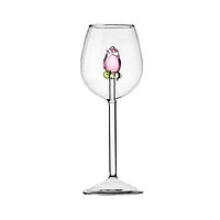 Оригинальный бокал для вина «Pink rose» 300 мл.