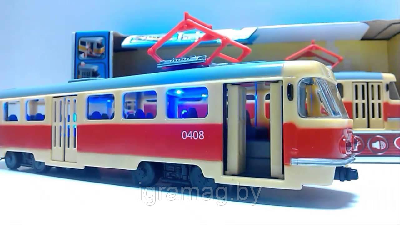 Трамвай 29 см , русская озвучка, свет, открываются все двери Автопарк - фото 10 - id-p105366575